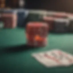 A vibrant online poker table with chips and cards