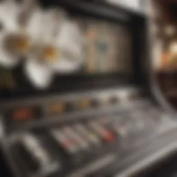 Visual representation of the White Orchid slot machine interface